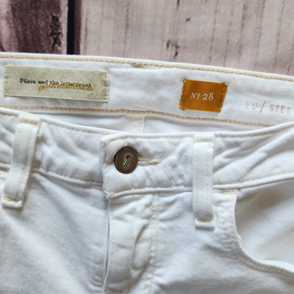 Anthropologie Pilcro Letterpress "Stet" Skinny Ankle Jean White, Women's Size 28 - Picture 6 of 11